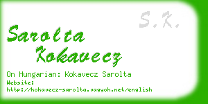 sarolta kokavecz business card